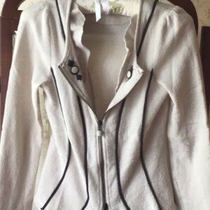 Gray Wool Jacket with Black Trim